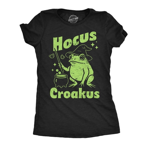Womens Funny T Shirts Hocus Croakus Halloween Witch Tee For Ladies Womens Graphic Tees