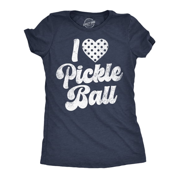 Womens Funny T Shirts I Heart Pickleball Sarcastic Graphic Novelty Tee For Ladies Womens Graphic Tees