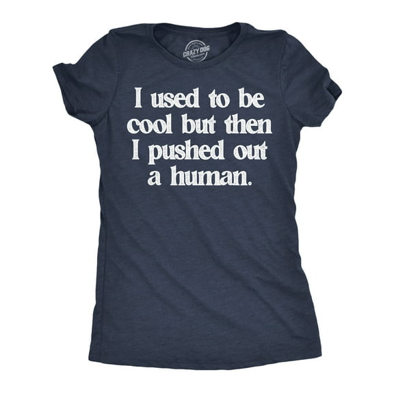 Womens Funny T Shirts I Used to Be Cool But Then I Pushed Out A Human Sarcastic Mothers Day Tee for Ladies Womens Graphic Tees