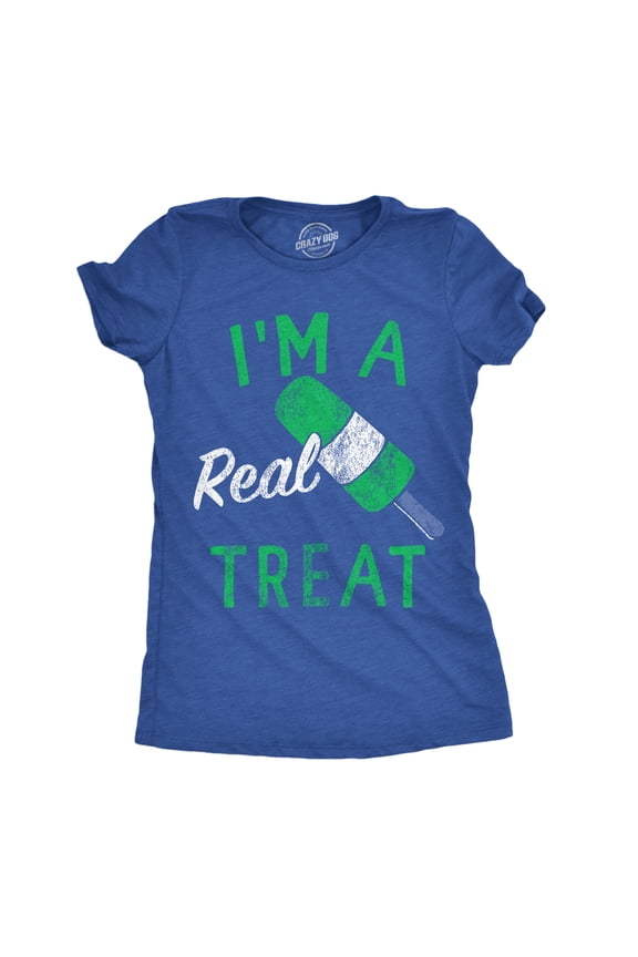 Womens Funny T Shirts Im A Real Treat Sarcastic Popsicle Graphic Tee for Ladies Womens Graphic Tees