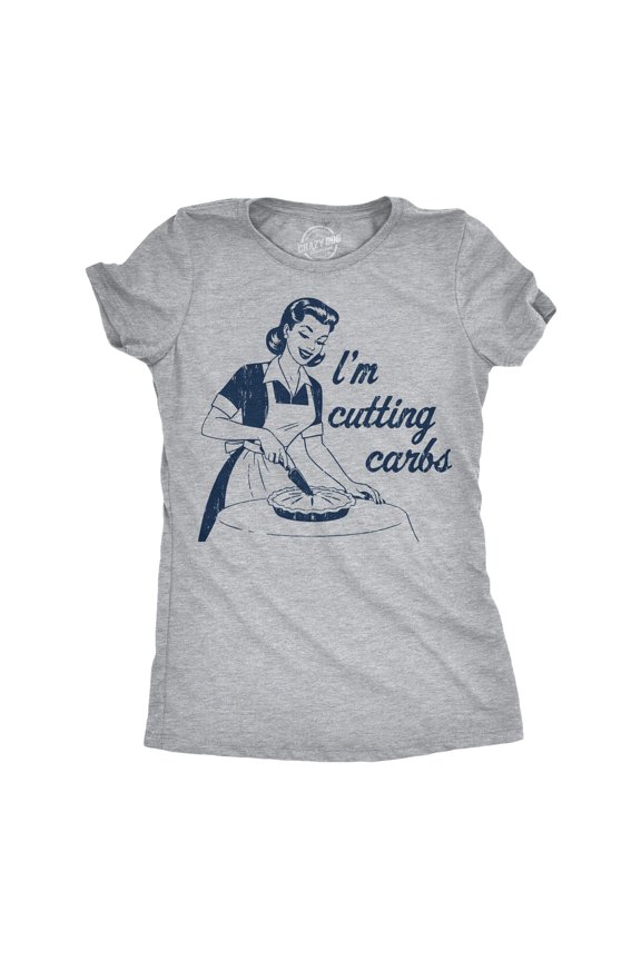 Womens Funny T Shirts Im Cutting Carbs Sarcastic Thanksgiving Graphic Novelty Tee For Ladies Womens Graphic Tees