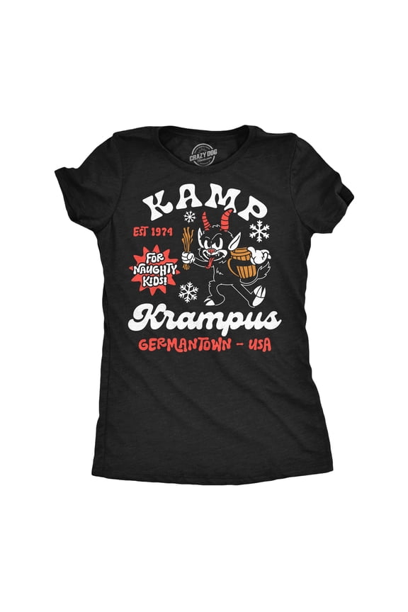 Womens Funny T Shirts Kamp Krampus Sarcastic Christmas Graphic Novelty Tee For Ladies Womens Graphic Tees