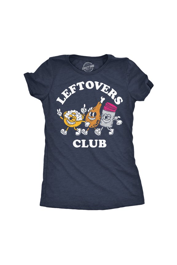 Womens Funny T Shirts Leftovers Club Sarcastic Thanksgiving Tee For Ladies Womens Graphic Tees