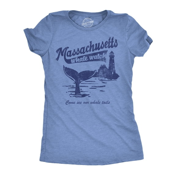 Womens Funny T Shirts Massachusetts Whale Watch Sarcastic Graphic Novelty Tee for Ladies Womens Graphic Tees