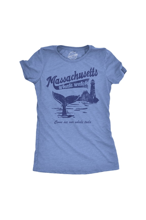 Womens Funny T Shirts Massachusetts Whale Watch Sarcastic Graphic Novelty Tee for Ladies Womens Graphic Tees