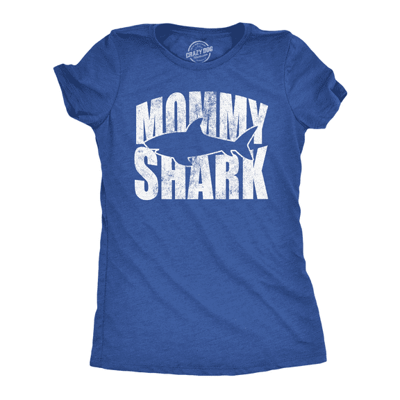 Womens Funny T Shirts Mommy Shark Cute Mothers Day Tee for Moms Womens Graphic Tees