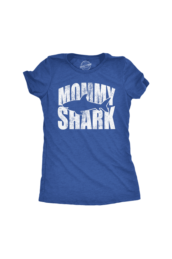 Womens Funny T Shirts Mommy Shark Cute Mothers Day Tee for Moms Womens Graphic Tees