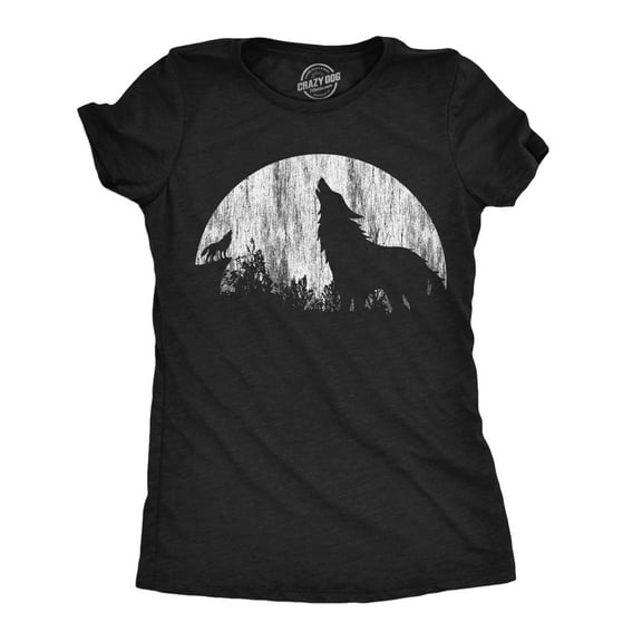 Womens Funny T Shirts Moon Wolves Novelty Graphic Tee for Ladies Womens Graphic Tees