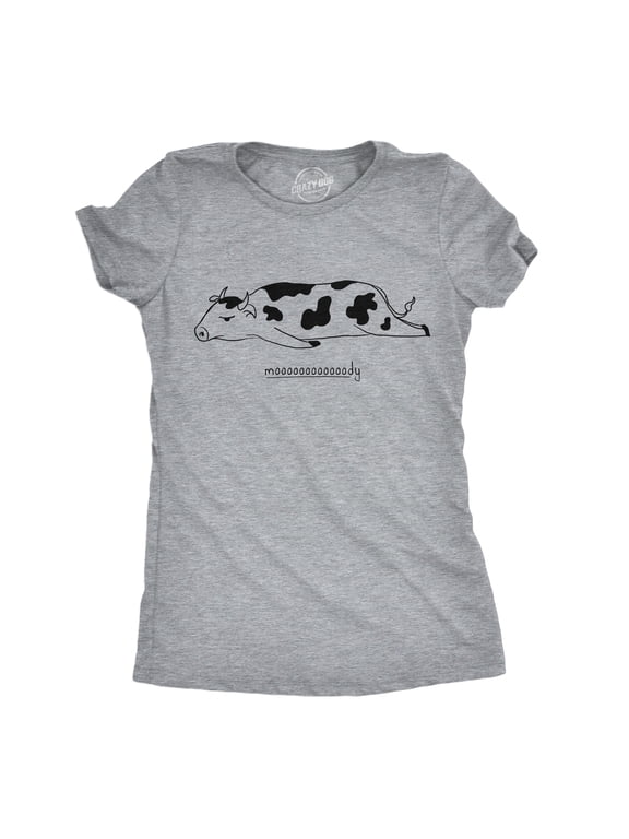 Womens Funny T Shirts Moooooody Sarcastic Cow Graphic Emotional Novelty Tee For Womens Graphic Tees