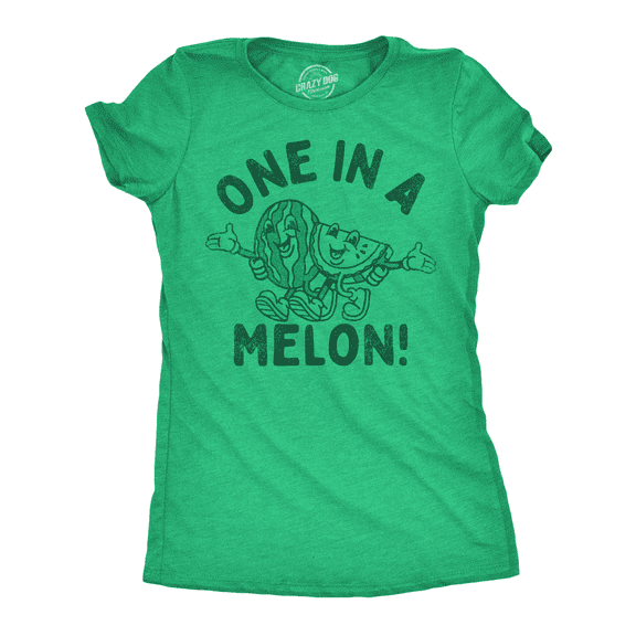 Womens Funny T Shirts One In A Melon Sarcastic Watermelon Graphic Novelty Tee for Ladies Womens Graphic Tees