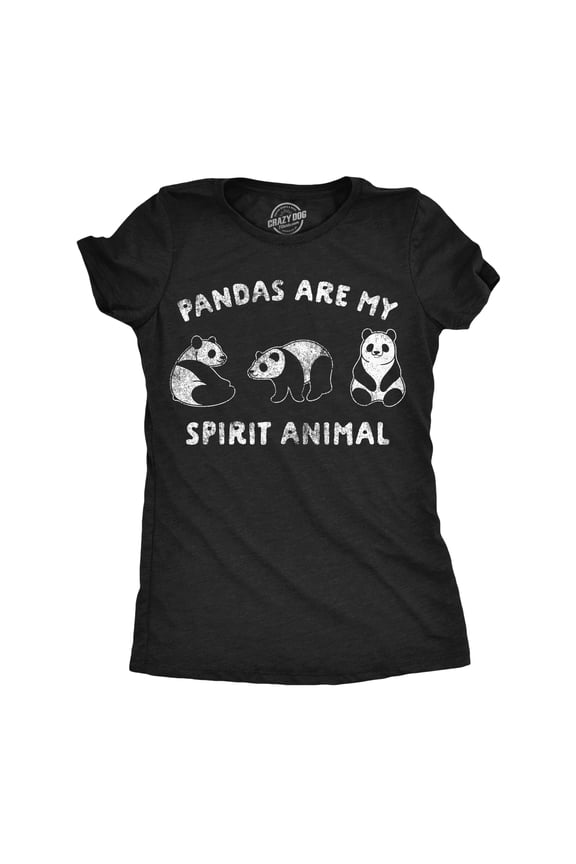 Womens Funny T Shirts Pandas Are My Spirit Animal Sarcastic Graphic Novelty Tee for Ladies Womens Graphic Tees
