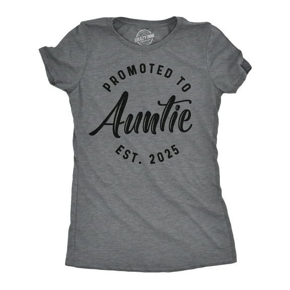 Womens Funny T Shirts Promoted to Auntie 2025 Sarcastic Family New Baby Graphic Tee for Ladies Womens Graphic Tees
