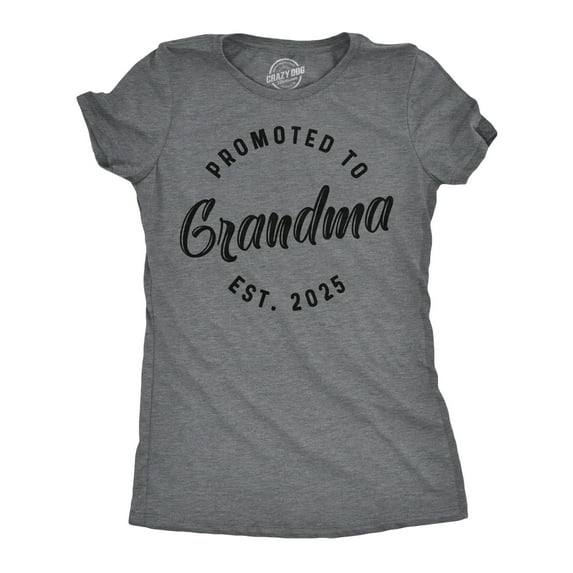 Womens Funny T Shirts Promoted to Grandma 2025 Sarcastic Family New Baby Graphic Tee for Ladies Womens Graphic Tees