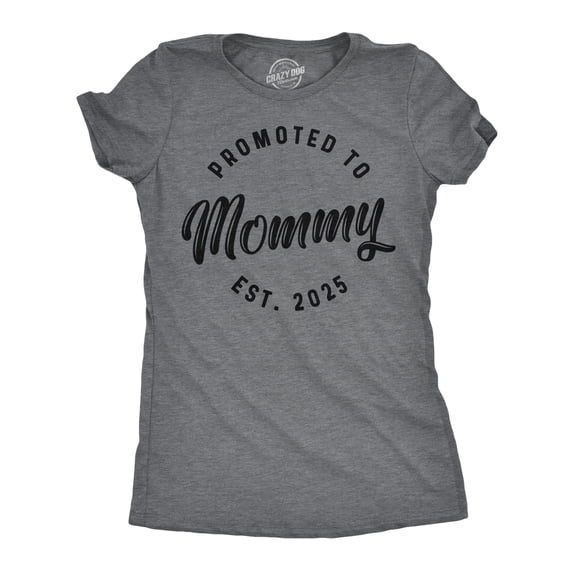 Womens Funny T Shirts Promoted to Mommy 2025 Sarcastic Pregnancy New Baby Graphic Tee for Ladies Womens Graphic Tees