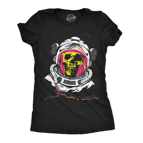 Womens Funny T Shirts Rainbow Astronaut Skull Cool Graphic Tee for Ladies Womens Graphic Tees