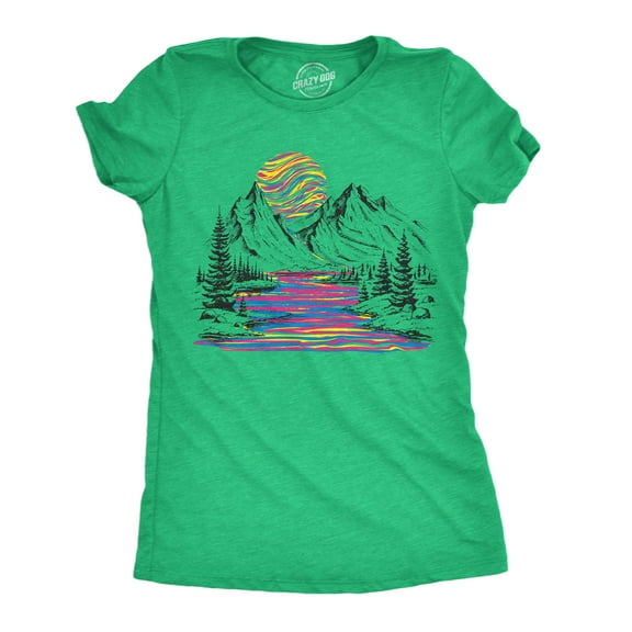 Womens Funny T Shirts Rainbow River Cool Nature Graphic Tee for Ladies Womens Graphic Tees