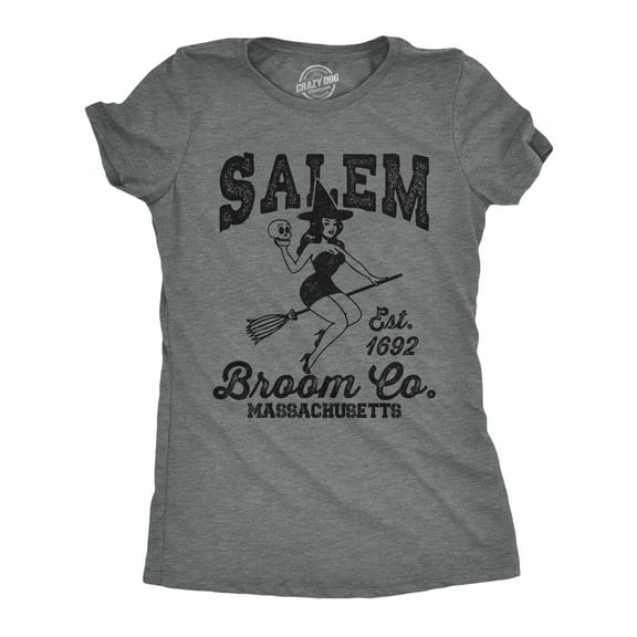 Womens Funny T Shirts Salem Broom Co Sarcastitc Halloween Witch Graphic Tee for Ladies Womens Graphic Tees