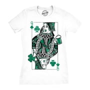 Womens Funny T Shirts Sarcastic Queen Of Clubs Classical Playing Card Tee For Ladies Womens Graphic Tees