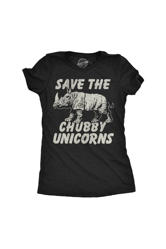 Womens Funny T Shirts Save The Chubby Unicorns Sarcastic For Ladies Womens Graphic Tees