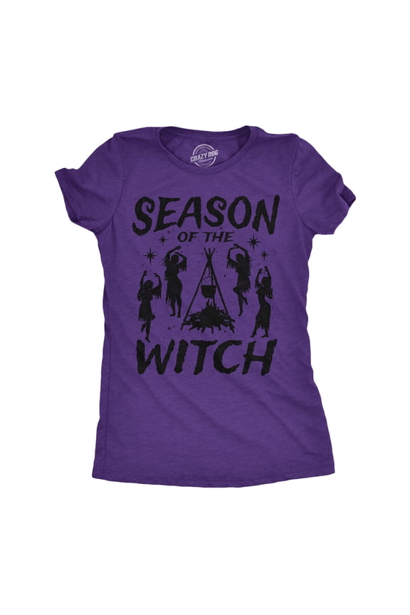 Womens Funny T Shirts Season of The Witch Sarcastic Halloween Witch Graphinc Tee for Ladies Womens Graphic Tees