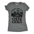 thumbnail image 1 of Womens Funny T Shirts Support Your Local Cat Cult Sarcastic Halloween Kitten Graphic Tee for Ladies Womens Graphic Tees, 1 of 9