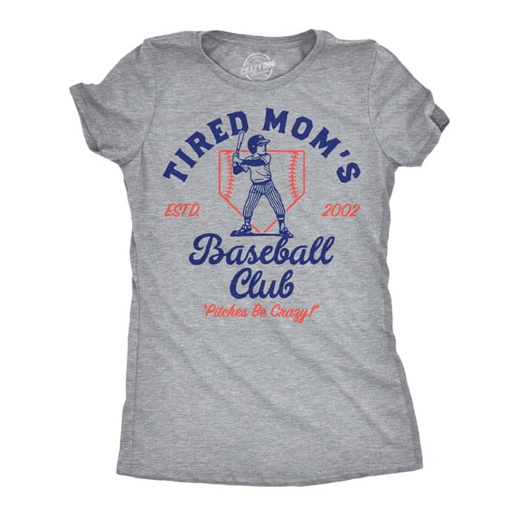 Womens Funny T Shirts Tired Moms Baseball Club Sarcastic Sports Mom Tee For Ladies Womens Graphic Tees