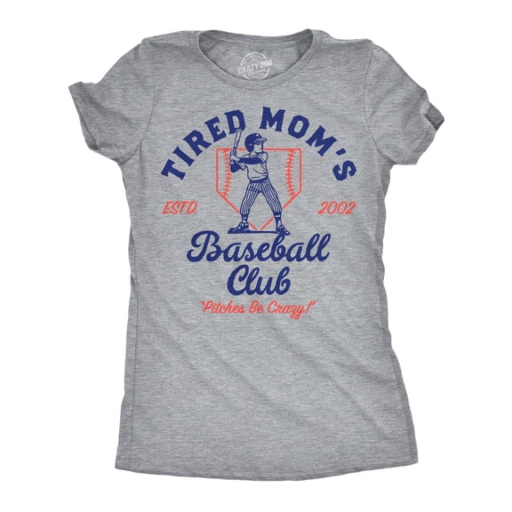 Womens Funny T Shirts Tired Moms Baseball Club Sarcastic Sports Mom Tee For Ladies Womens Graphic Tees