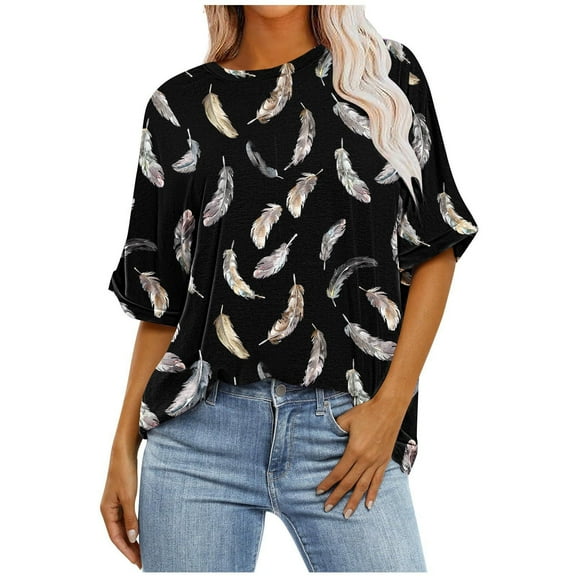 Womens Funny T Shirts Under 10 Dollars Summer Cotton Tees for Women 2026 Dressy Summer Tops for Women 2026 Drop Shoulder Longline