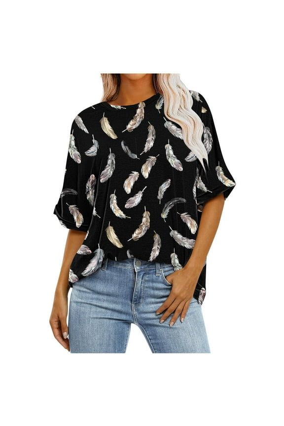 Womens Funny T Shirts Under 10 Dollars Summer Cotton Tees for Women 2026 Dressy Summer Tops for Women 2026 Drop Shoulder Longline