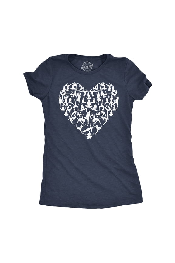 Womens Funny T Shirts Yoga Heart Sarcastic Graphic Novelty Tee For Ladies Womens Graphic Tees
