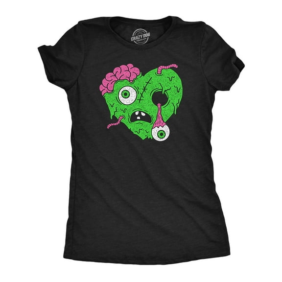 Womens Funny T Shirts Zombie Heart Sarcastic Halloween Graphic Novelty Tee for Ladies Womens Graphic Tees