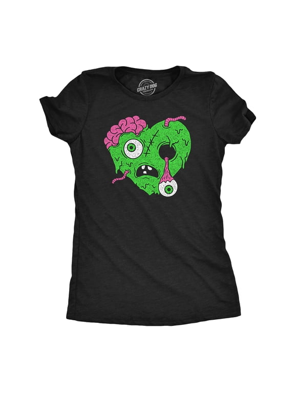 Womens Funny T Shirts Zombie Heart Sarcastic Halloween Graphic Novelty Tee for Ladies Womens Graphic Tees