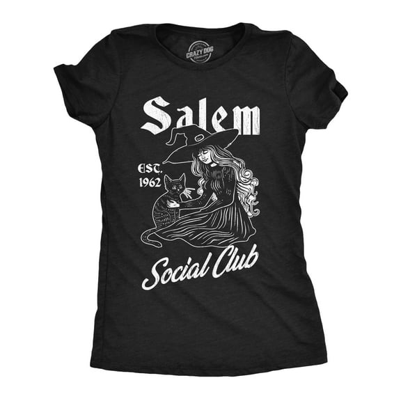 Womens Funny T Shrits Salem Social Club Sarcastic Halloween Witch Graphic Novelty Tee for Ladies Womens Graphic Tees