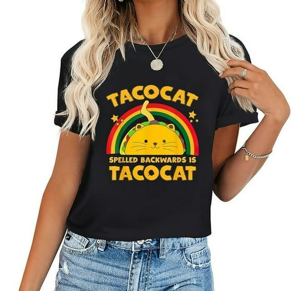 Womens Funny Tacocat Spelled Backwards, Gift Idea Men, Taco Lover T-Shirt