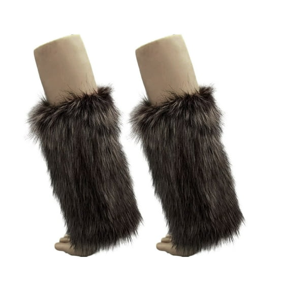Womens Furry Party Costume Faux Furs Fuzzy Long Boots Shoes Cuffs Cover Leg Warmers/Boot Sleeves/Boot Covers