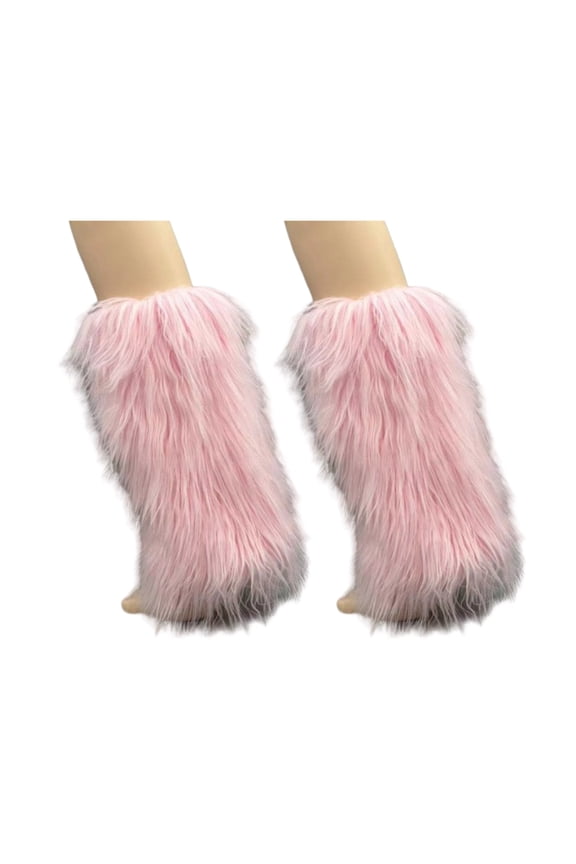 Womens Furry Party Costume Faux Furs Fuzzy Long Boots Shoes Cuffs Cover Leg Warmers/Boot Sleeves/Boot Covers