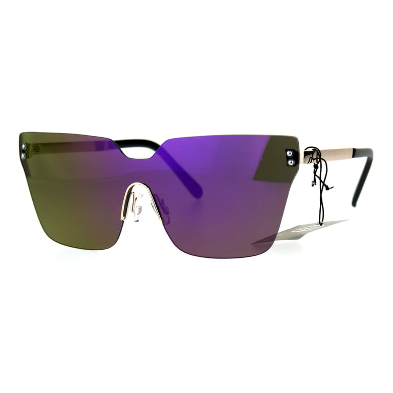 Womens Futuristic Robotic Rimless Oversize Cateye Hornrim  display picture 1