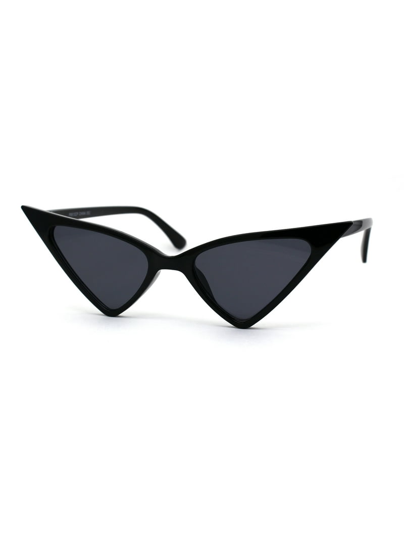 Womens Futuristic Triangular Thin Plastic 80s Cat Eye  display picture 2