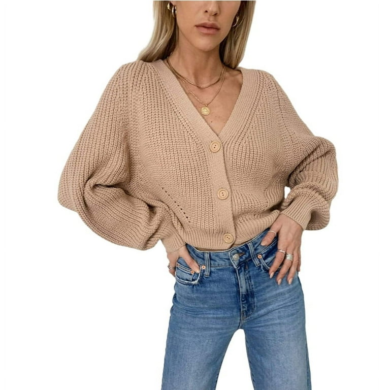 Womens Fuzzy Cardigan Sweaters Oversized Long Sleeve Buttons Up V Neck Lightweight Loose Knit Sweater Cloak Tops Walmart