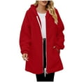 thumbnail image 1 of Womens Fuzzy Fleece Jacket Sherpa Full Zip Up Hooded Long Coats Casual Loose Winter Warm Outerwear, 1 of 5