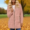 thumbnail image 1 of Womens Fuzzy Fleece Long Jackets Full Zip up Long Sleeve Hooded Coats Winter Fashion Warm Outerwear with Pockets New Jacket for Women Pinky XXL, 1 of 4