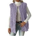 thumbnail image 1 of Womens Fuzzy Fleece Vest, Casual Warm Sleeveless Cover Up Sherpa Vest Jacket with Pockets for Fall/Winter, 1 of 6