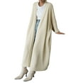 thumbnail image 1 of Womens Fuzzy Long Cardigans Open Front Cable Knitted Sweater Outerwear Solid Color Soft Cozy Warm Trendy Coat, 1 of 4