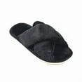 thumbnail image 1 of Womens Fuzzy Memory Foam Slippers Cross Band Cozy Plush Home Slippers Fluffy Furry Open Toe House Shoes Indoor Outdoor Slide Slipper, 1 of 1
