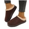thumbnail image 1 of Womens Fuzzy Platform Slipper House Shoes for Indoor Outdoor Casual Warm Fleece Lined Clogs Winter Snow Slides Boots, 1 of 7