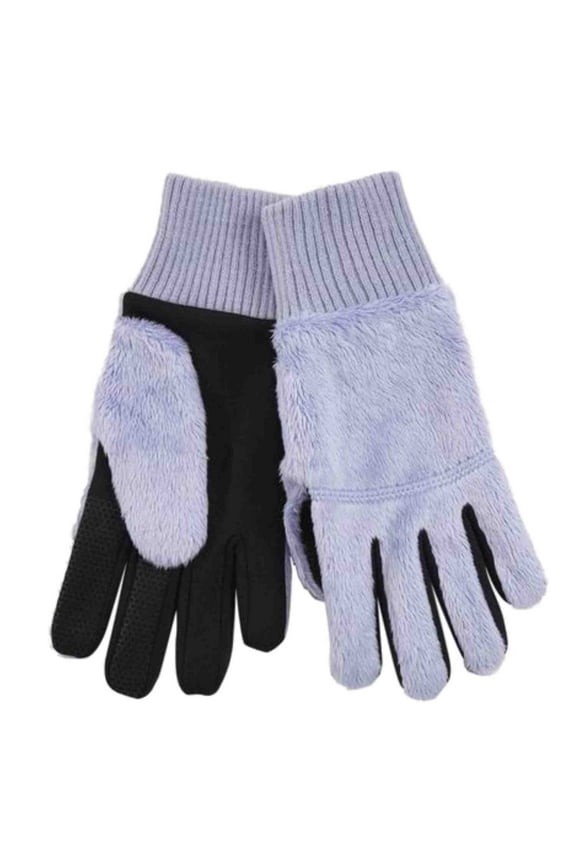 Womens Fuzzy Purple Pro-Text Tech & Text Smart Gloves Small/Medium