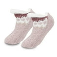 thumbnail image 1 of Womens Fuzzy Slipper Grips Socks Fluffy Winter Warm Fleece Lining Non Slip Thick Thermal Cozy Plush Socks Pink, 1 of 3