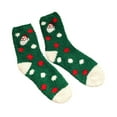 thumbnail image 1 of Womens Fuzzy Slipper Socks Winter Thermal Snowflake Cute Print Christmas Stockings Warm Indoor Home Socks,Z8-Green,One Size, 1 of 4
