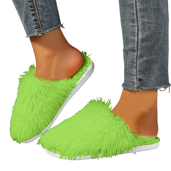 Womens Fuzzy Slippers Comfy Plush Slip on Winter Warm Indoor Outdoor Memory Foam Ladies Furry House Shoes