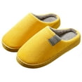 thumbnail image 1 of Womens Fuzzy Slippers Cozy Soft Indoor House Shoes with Non Sole Comfort Slippers for Winter Home Use and Lounging,Yellow,7, 1 of 4
